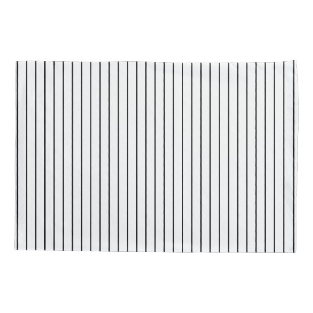 Schwarz-weiß gestreifter Pillowcase Kissenbezug (Rückseite-Links)