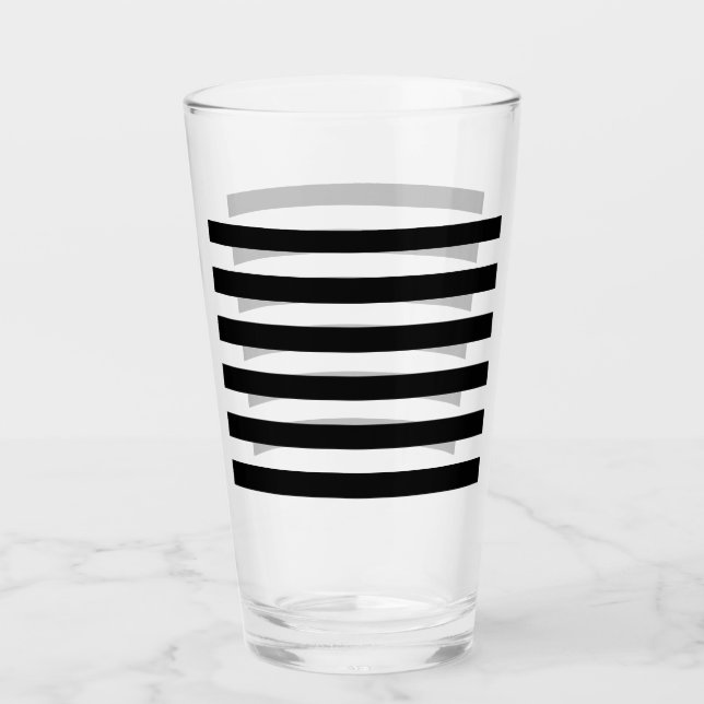 Schwarz & Weiß gestreiftes  Glas (Vorderseite)