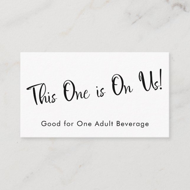 Schwarz-Weiß-Getränke-Karten Beipackkarten Begleitkarte (Vorderseite)