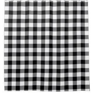 Schwarz-Weiß-Gingham Duschvorhang