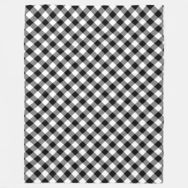 Schwarz-Weiß Gingham Kariert Fleece Blanket