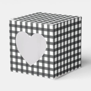 Schwarz-weiß Gingham Karo 2" Geschenkschachtel