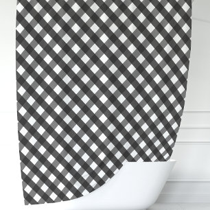 Schwarz-Weiß Gingham Karo Duschvorhang