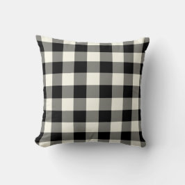 Schwarz-Weiß-Gingham-Kissen Kissen