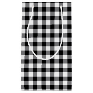 Schwarz-Weiß-Gingham Kleine Geschenktüte