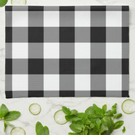 Schwarz-Weiß Gingham-Muster Geschirrtuch