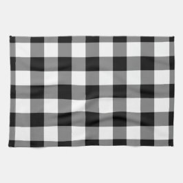 Schwarz-Weiß Gingham-Muster Geschirrtuch