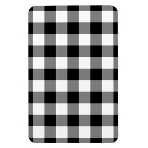 Schwarz-Weiß Gingham-Muster Magnet