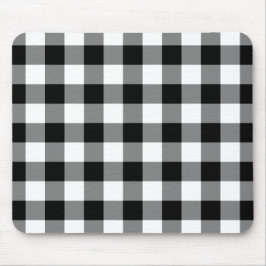 Schwarz-Weiß Gingham-Muster Mousepad