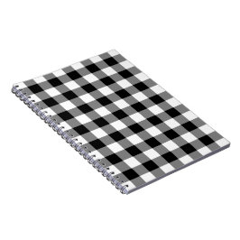 Schwarz-Weiß Gingham-Muster Notizblock