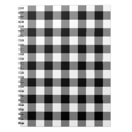 Schwarz-Weiß Gingham-Muster Notizblock