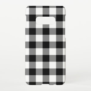 Schwarz-Weiß Gingham-Muster Samsung Galaxy S10E Hülle
