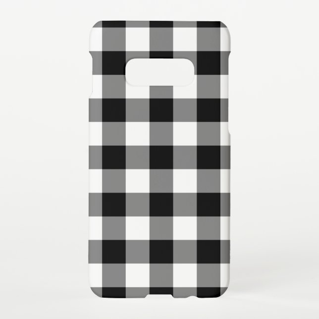 Schwarz-Weiß Gingham-Muster Samsung Galaxy Hülle (Rückseite)
