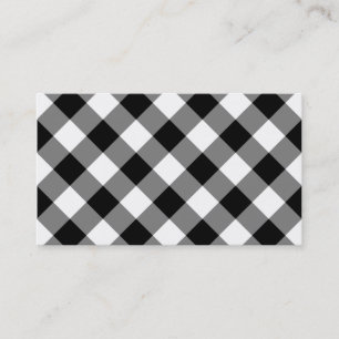Schwarz-Weiß-Gingham Visitenkarte