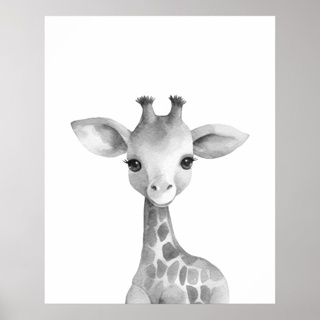 Schwarz-Weiß-Giraffe Poster (Vorne)