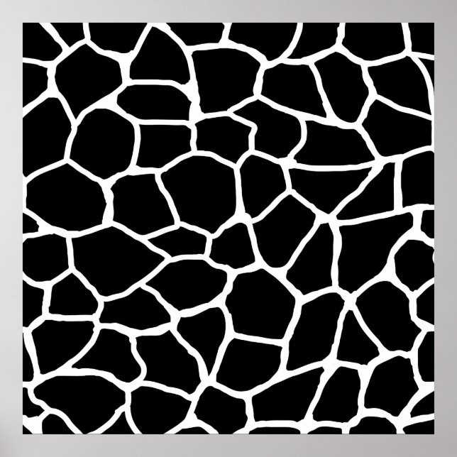 Schwarz-Weiß-Giraffe Print Animal Pattern Poster (Vorne)