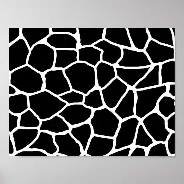 Schwarz-Weiß-Giraffe Print Animal Pattern Poster (Vorne)