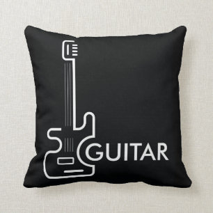 Schwarz-Weiß-Gitarre-Design Kissen Kissen