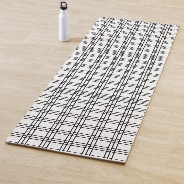 Schwarz-Weiß-Gitter Yogamatte (Beispiel)