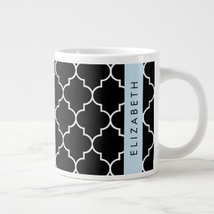 Schwarz-Weiß-Gitterwerk, Gitter, Ihr Name Jumbo-Tasse