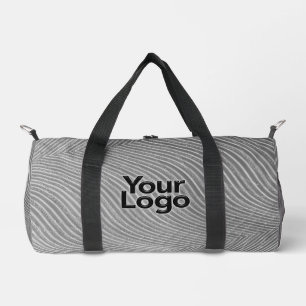 Schwarz-Weiß-Glitzer Luxus-Business-Logo Duffle Bag