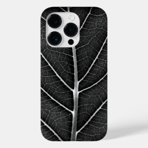 Schwarz-weiß glühendes Blatt Nahaufnahme Case-Mate iPhone 14 Pro Hülle
