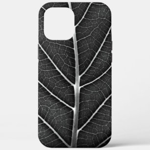 Schwarz-weiß glühendes Blatt Nahaufnahme Case-Mate iPhone Hülle