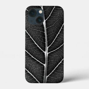 Schwarz-weiß glühendes Blatt Nahaufnahme Case-Mate iPhone Hülle