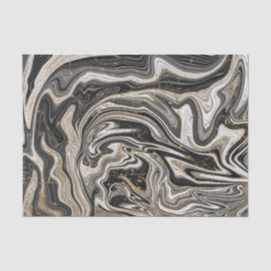 Schwarz Weiß & Gold Chic Swirl Moderne Hochzeit Seidenpapier