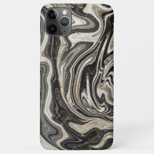 Schwarz-weiß & Gold Chic Swirl Moderner Abstrakt Case-Mate iPhone Hülle