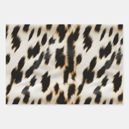 Schwarz-weiß Gold Cowgirl Cowhide Geschenkpapier Set