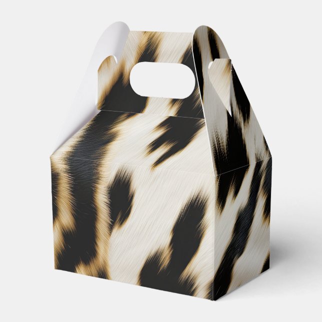Schwarz-weiß Gold Cowgirl Cowhide Geschenkschachtel (Vorderseite)