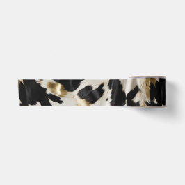 Schwarz-weiß Gold Cowgirl Cowhide Satinband