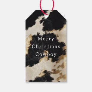 Schwarz-weiß Gold Cowhide Geschenkanhänger