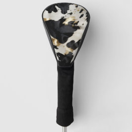 Schwarz-weiß Gold Cowhide Golf Headcover