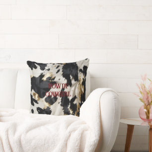 Schwarz-weiß Gold Cowhide Kissen