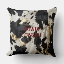 Schwarz-weiß Gold Cowhide Kissen