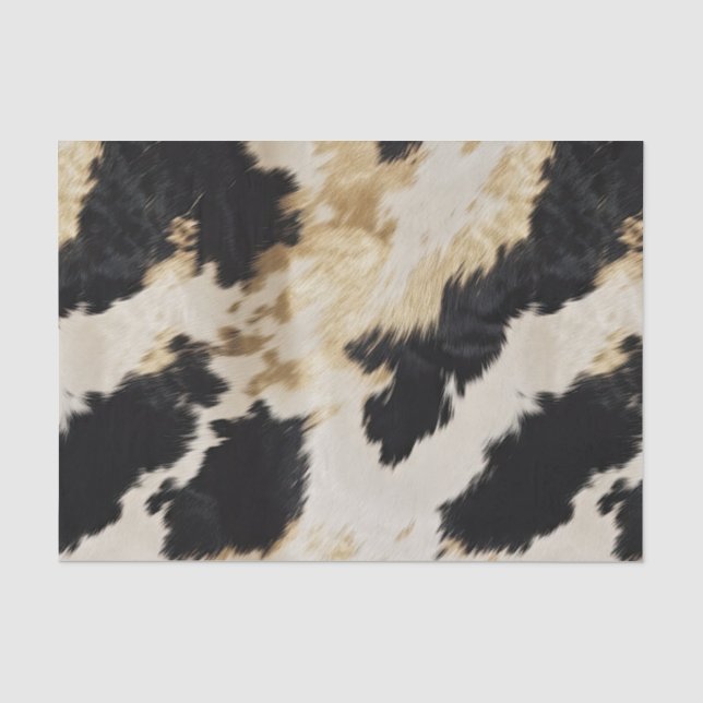 Schwarz-weiß Gold Cowhide Seidenpapier (Vorderseite)