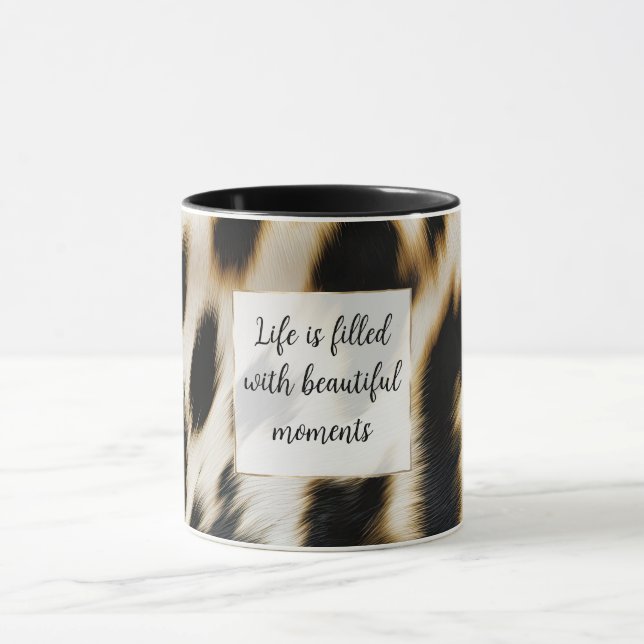 Schwarz-weiß Gold Cowhide Tasse (Zentrum)