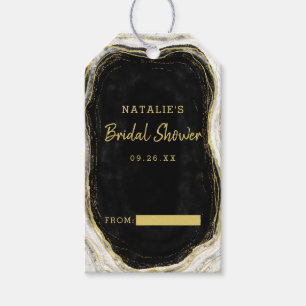 Schwarz Weiß & Gold Geode-Bridal-Display-Dusche Geschenkanhänger