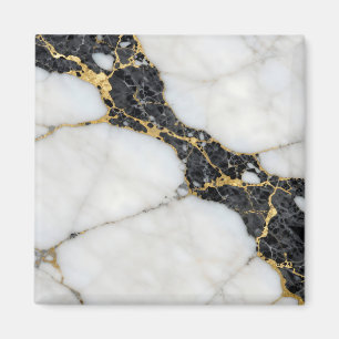 Schwarz Weiß Gold Marmor Luxus Magnet