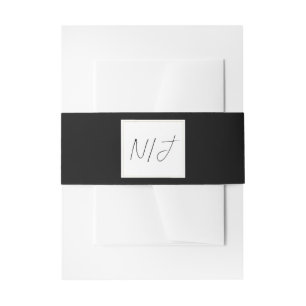 Schwarz Weiß Gold Moderne Minimale Elegante Hochze Einladungsbanderole