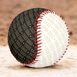 Schwarz-weiß-Gold-School-Abschluss-Jahresmuster Baseball