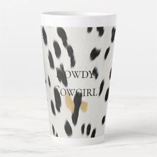 Schwarz-weiß Gold Western Cowhide Milchtasse