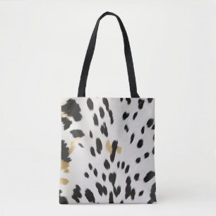 Schwarz-weiß Gold Western Cowhide Tasche