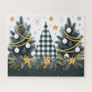 Schwarz/Weiss/Goldene Weihnachtsbäume