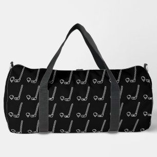 Schwarz-weiß Golfer Einfach Minimalistischer Gebur Duffle Bag