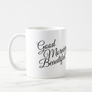 Schwarz-Weiß-Good-Morning-Beautiful-Mug Kaffeetasse