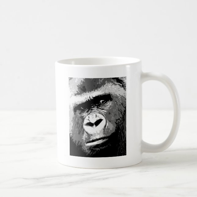 Schwarz-Weiß-Gorilla Kaffeetasse (Rechts)