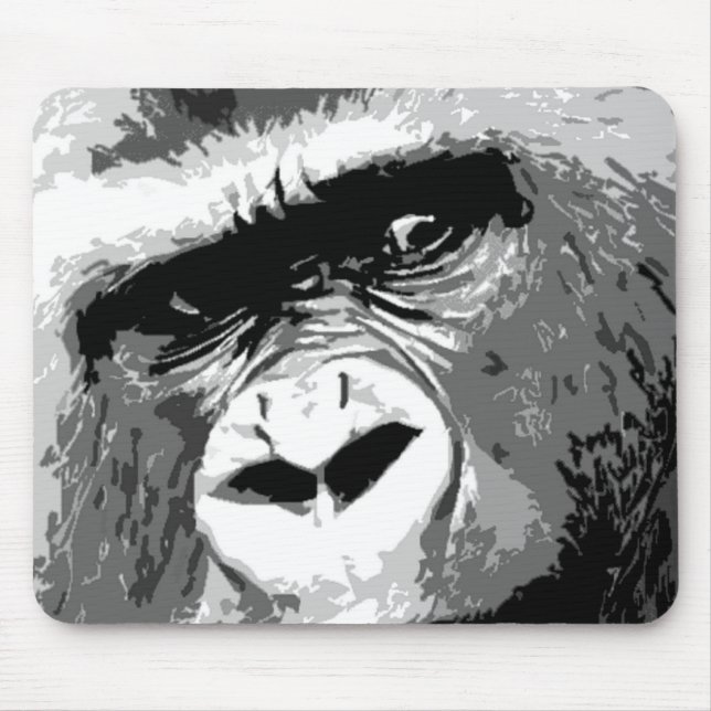 Schwarz-Weiß-Gorilla Mousepad (Vorne)